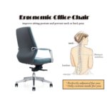 B211-Teal Mid Back Office Chair – Ergonomic Swivel Chair with Adjustable Height & Silicon Leather Upholstery - Image 4