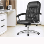 AF245 High Back Ergonomic Office Chair – Leatherette Liftable Desk Chair with Chrome Base & Armrests - Image 2