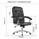 AF245 High Back Ergonomic Office Chair – Leatherette Liftable Desk Chair with Chrome Base & Armrests - Image 3
