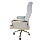 609A Premium White Boss Office Chair – High-Back PU Leather, Chrome Base, and Ergonomic Foam Comfort - Image 6