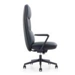 A212-Black Executive Office Chair – High-Density Foam, Leather Upholstery & Chrome Base - Image 5