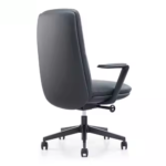 B212-Black Office Chair – Ergonomic Executive Chair with Premium Synthetic Leather & Chrome Base - Image 6