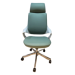 2159A White Frame Green PU Office Chair – Ergonomic Design, Adjustable Features & Modern Aesthetic - Image 8