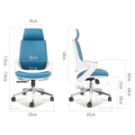 2159A White Frame Green PU Office Chair – Ergonomic Design, Adjustable Features & Modern Aesthetic - Image 9