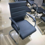 4009-PU Visitor Chair – PU Leather Cantilever Office Guest Chair with Chrome Frame | Black - Image 5