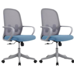 Office Chair-2328B – Ergonomic Mid-Back Mesh Chair with Lumbar Support & Swivel Base | Teal Finish - Image 2