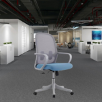 Office Chair-2328B – Ergonomic Mid-Back Mesh Chair with Lumbar Support & Swivel Base | Teal Finish - Image 3