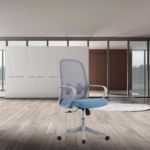 Office Chair-2328B – Ergonomic Mid-Back Mesh Chair with Lumbar Support & Swivel Base | Teal Finish - Image 5