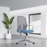 Office Chair-2328B – Ergonomic Mid-Back Mesh Chair with Lumbar Support & Swivel Base | Teal Finish - Image 6