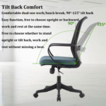 Office Chair-2328B – Ergonomic Mid-Back Mesh Chair with Lumbar Support & Swivel Base | Teal Finish - Image 7