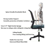 Office Chair-2328B – Ergonomic Mid-Back Mesh Chair with Lumbar Support & Swivel Base | Teal Finish - Image 8