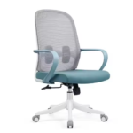 Office Chair-2328B – Ergonomic Mid-Back Mesh Chair with Lumbar Support & Swivel Base | Teal Finish