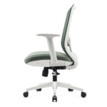 GB96-1 Task Chair – Ergonomic Mesh Back Office Chair with Adjustable Height & Armrest – Green & White - Image 5