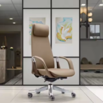 MD2212A Brown High Back CEO Chair – Luxury Ergonomic Executive Office Furniture with Swivel & Armrest - Image 2