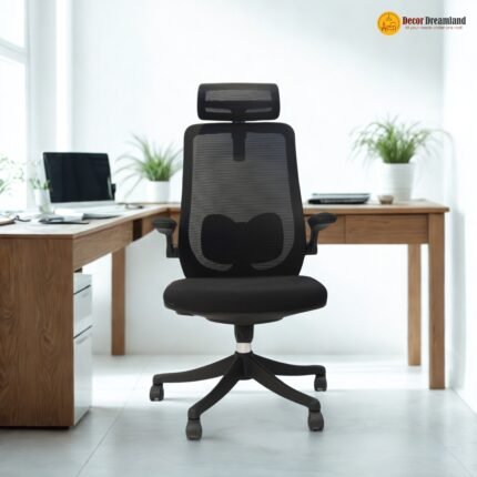 🪑 313A Black – Mesh Office Chair | PP Frame, Foam Seat & Iron Support
