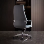 A211 High-Back Executive Office Chair – Adjustable Lumbar, Teal Upholstery, Aluminum Armrests & Tilt Lock Mechanism - Image 3