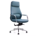 A211 High-Back Executive Office Chair – Adjustable Lumbar, Teal Upholstery, Aluminum Armrests & Tilt Lock Mechanism - Image 5