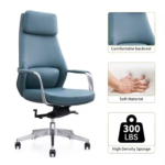 A211 High-Back Executive Office Chair – Adjustable Lumbar, Teal Upholstery, Aluminum Armrests & Tilt Lock Mechanism - Image 8