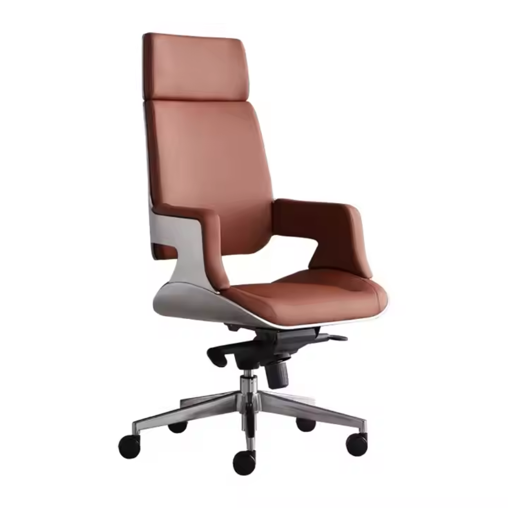108 6909A Brown โ Premium Leather Office Chair with Ergonomic Design & Adjustable Height โ Executive Comfort for Modern Workspaces - Image 1