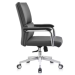 B121 Modern Leather Conference Chair – Ergonomic Height-Adjustable Reception Office Chair with Armrests – High-Quality Finish - Image 3