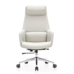 Executive Leather Office Chair A-203 White – Ergonomic High-Back Swivel Chair with Lift, Thick Cushion & Stylish Armrests – Black - Image 10
