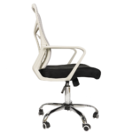 Office Chair 1939L – Ergonomic Mid-Back Revolving Mesh Chair with Tilt Lock, Armrests & Chrome Base – Gray - Image 6
