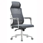 Office Chair 909A – Ergonomic Faux Leather Chair with Recline & Lumbar Support – Black & Gray - Image 9