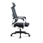 Office Chair 909A – Ergonomic Faux Leather Chair with Recline & Lumbar Support – Black & Gray - Image 5