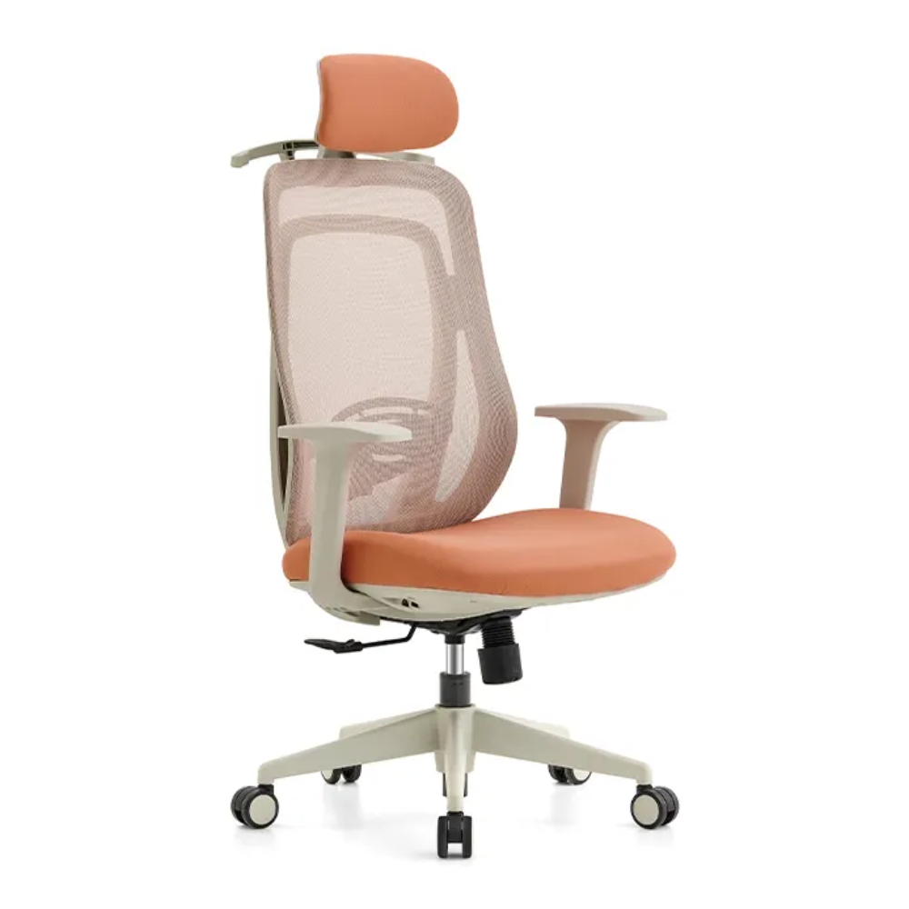 49 MD2218A-6H Ergonomic High Back Office Chair – Adjustable 3D Armrests, Multi-Tilt Mechanism & Lumbar Support – Orange - Image 1