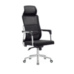 Office Chair 909A – Ergonomic Faux Leather Chair with Recline & Lumbar Support – Black & Gray