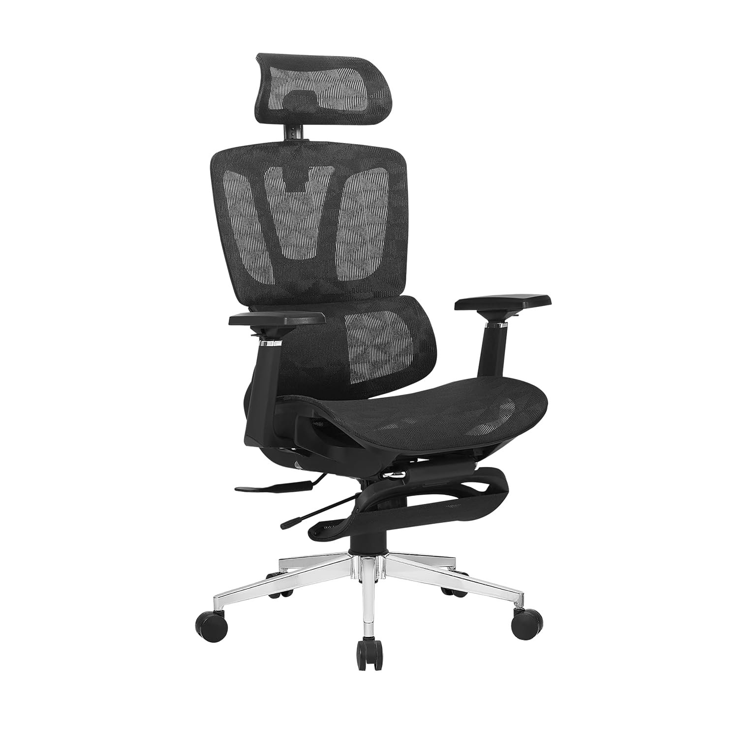 1 🪑 A121ST-Black Adjustable Ergonomic Office Chair with Mesh Back, Sponge Seat & Iron Frame - Image 1