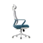 Ergonomic Office Chair with Mesh Back, Foam Seat, and Nylon Base – High Back 2356A Blue Office Chair - Image 2