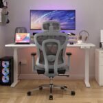 🪑 Ergonomic Office Chair with 3D Armrests, Thoracic & Lumbar Support, Adjustable Headrest – Model 3001 Gray Mesh Office Chair