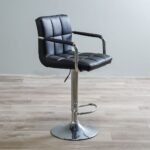 🪑 Luxury Adjustable Bar Stool Chair with Cushioned Armrests – Model: BC-S7 Black Leatherette Bar Stool - Image 3