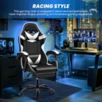 Ergonomic Black & White Gaming Chair – Sleek Design with Adjustable Comfort-GC-1039-2 - Image 4