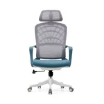 Ergonomic Office Chair with Mesh Back, Foam Seat, and Nylon Base – High Back 2356A Blue Office Chair - Image 4