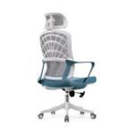 Ergonomic Office Chair with Mesh Back, Foam Seat, and Nylon Base – High Back 2356A Blue Office Chair - Image 5