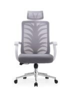 Ergonomic Mesh Office Chair with Foam Seat and Iron Frame 988 Gray Office Chair - Image 3