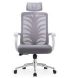 Ergonomic Mesh Office Chair with Foam Seat and Iron Frame 988 Gray Office Chair