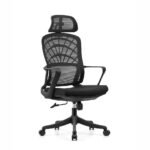 Comfortable Ergonomic Office Chair with Mesh Back, Foam Seat, and Iron Frame 2356A Black Office Chair