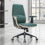 1803 B – Green Mid-Back Executive Leather Boss Manager’s Chair – Heavy-Duty Multifunctional Swivel Office Chair with Lift & Revolving Mechanism - Image 3