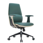 1803 B – Green Mid-Back Executive Leather Boss Manager’s Chair – Heavy-Duty Multifunctional Swivel Office Chair with Lift & Revolving Mechanism - Image 4