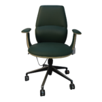 1803 B – Green Mid-Back Executive Leather Boss Manager’s Chair – Heavy-Duty Multifunctional Swivel Office Chair with Lift & Revolving Mechanism - Image 5