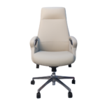 1801 A – White High-Back Executive Boss Chair – Premium Leather Finish with Frog Chassis & Explosion-Proof Gas Lift - Image 4