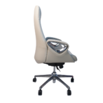 1801 A – White High-Back Executive Boss Chair – Premium Leather Finish with Frog Chassis & Explosion-Proof Gas Lift - Image 3