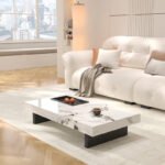 832 – Italian Style High-End Square Coffee Table – Rock Slab Top with Luxury Iron Base for Modern Living Room - Image 6