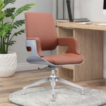 6909 B – Brown Executive Office Chair | Premium Leather, Ergonomic Luxury Design with Explosion-Proof Gas Lift - Image 2