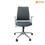 🪑 MD 2202 B – Ergonomic Executive Office Chair | Moulded Foam | White Nylon Frame | Chrome Base with PU Noiseless Casters - Image 4