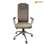 🪑 MD 2210 A – Grey Premium Ergonomic Executive Office Chair | Aluminum Armrest with PU Pad | 4-Position Synchronized Tilt Lock | Moulded Foam Comfort - Image 4