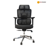 A2398L-GRAY – Premium Full Mesh Ergonomic Office Chair | Adjustable Back, 6D Armrest, 3D Headrest & Aluminum Base (Without Footrest) - Image 4